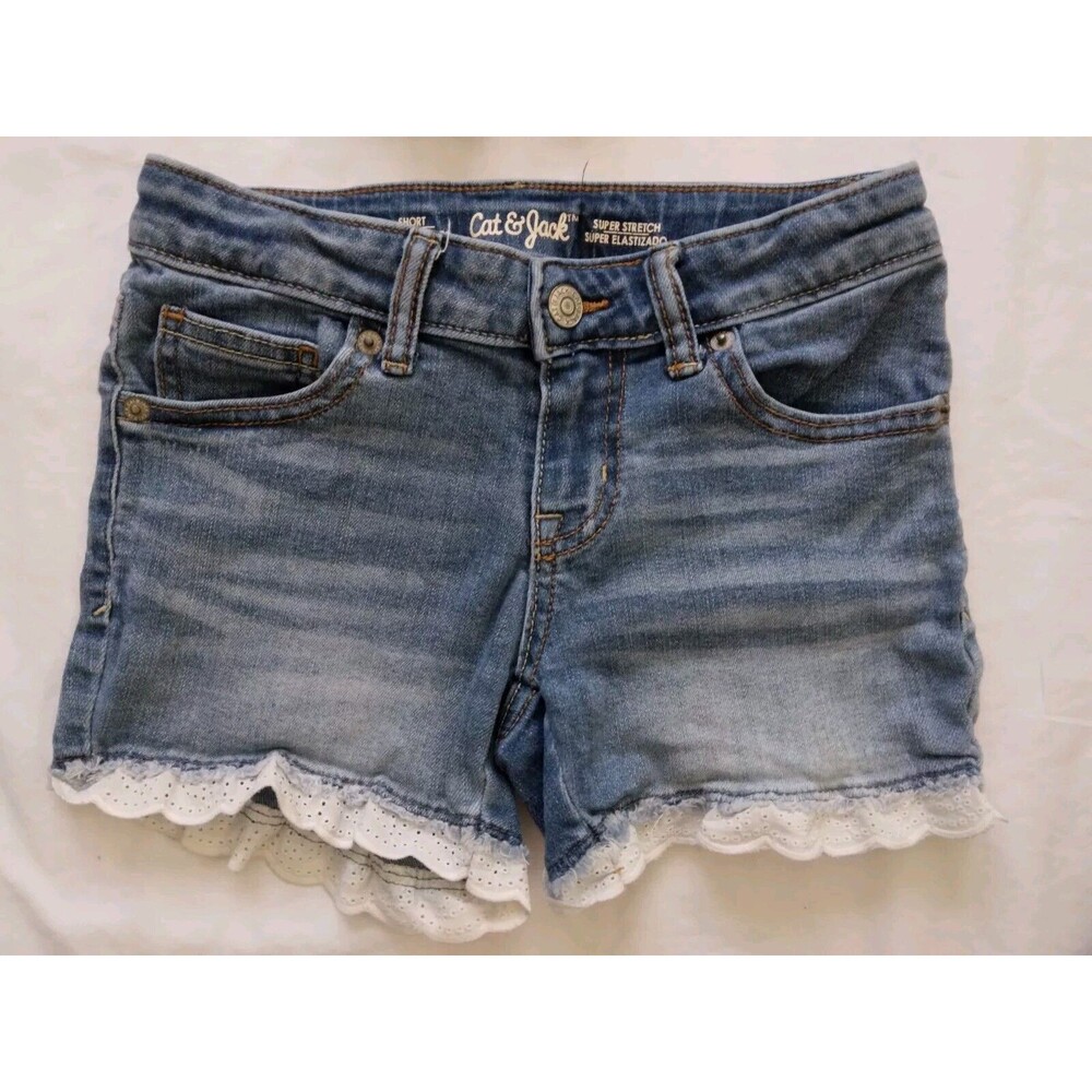 Small Lot Of 4 Girl's Size 7/8 8 10 Shirt Shorts Romper Cropped Jeans - Picture 5 of 14